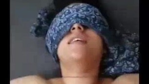 Mature Desi woman blindfolded while fucking hard