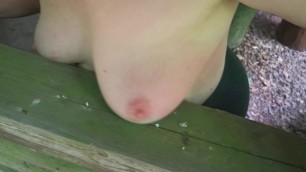Slapping and Flogging Ass and tits outdoors