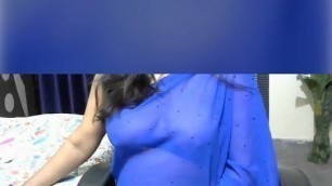 My mom in a  blue saree, sex video