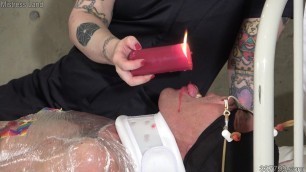 Japanese Femdom CBT Hot Wax Cock and Nipple Electro