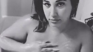 B&W homemeade video in bathtub