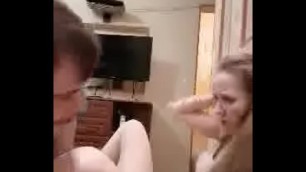 Teen In Skirt Sitting On Friends Face On Periscope