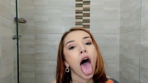 Redhead slut otaku Colombian webcam girl shows you how slutty she is