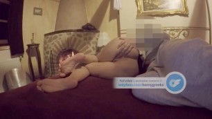 Softcore Romantic Amateur Couple Play in the Bed - Sensual Handjob and Spanking POV