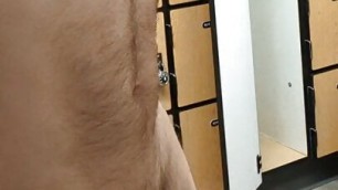 Showing my big bulge and floppy cock off for you at the gym