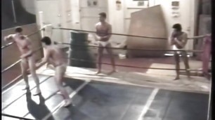 Sexy men take turns wrestling in tight underwear