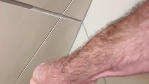 Public bathroom quickie masturbation and cumshot