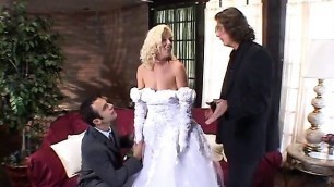 Horny bride getting double penetrated by horny studs